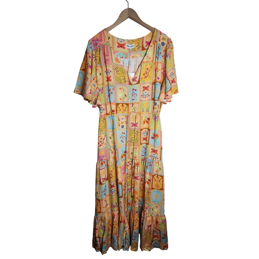 Proud Poppy Bonnie Maxi Dress Womens Size 20 XL Pixie Multicolor Boho Tiered